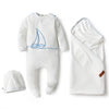 Embroidered Sailboat Footie