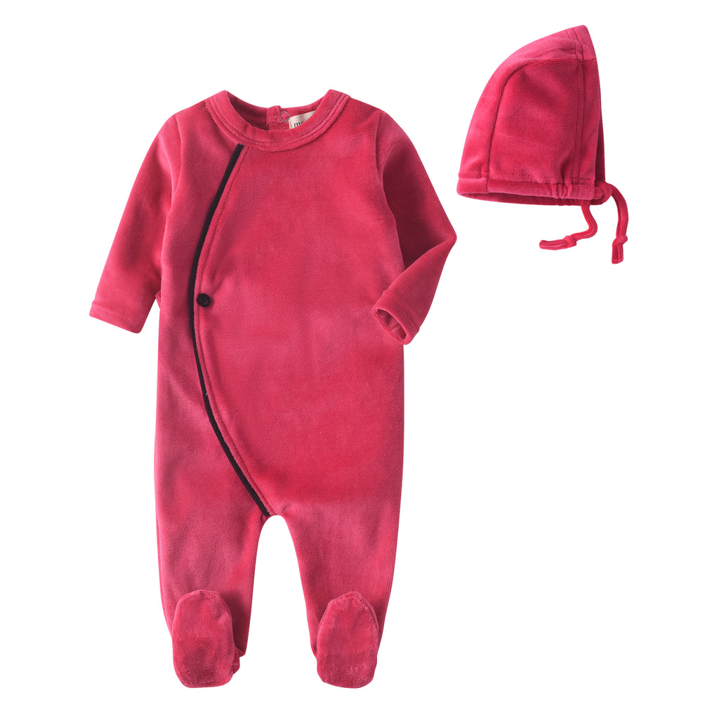Velour wrap footie