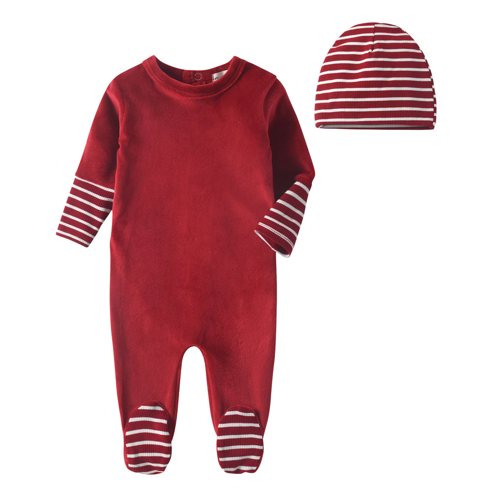 Striped cuff footie