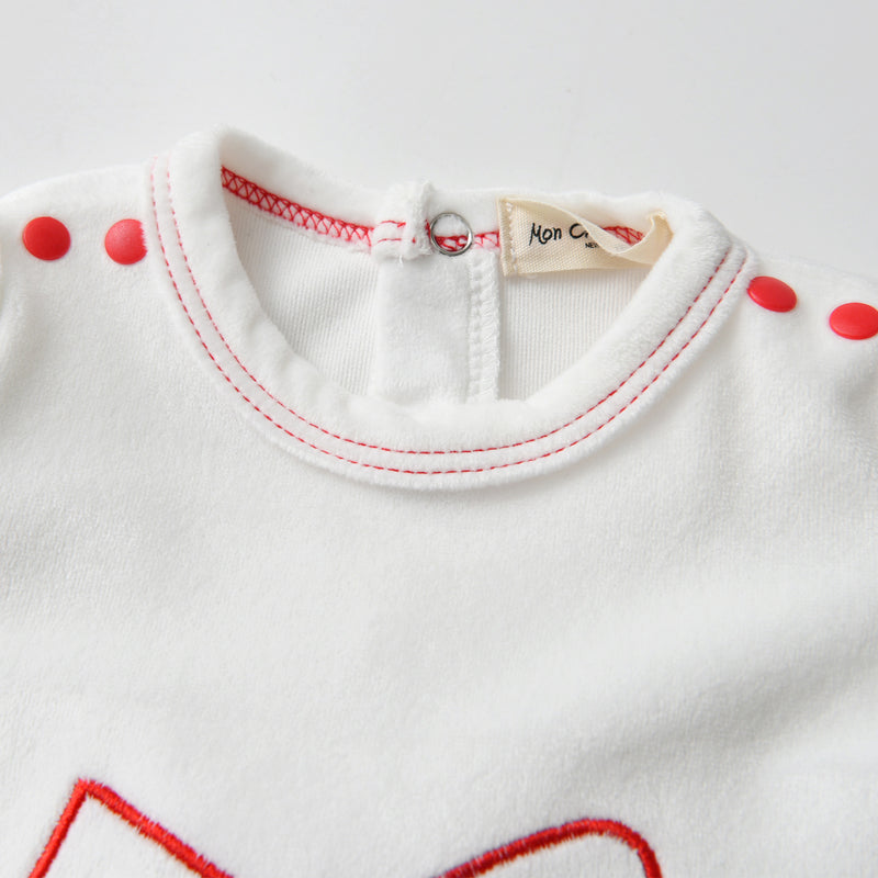 Embroidered Bow Footie