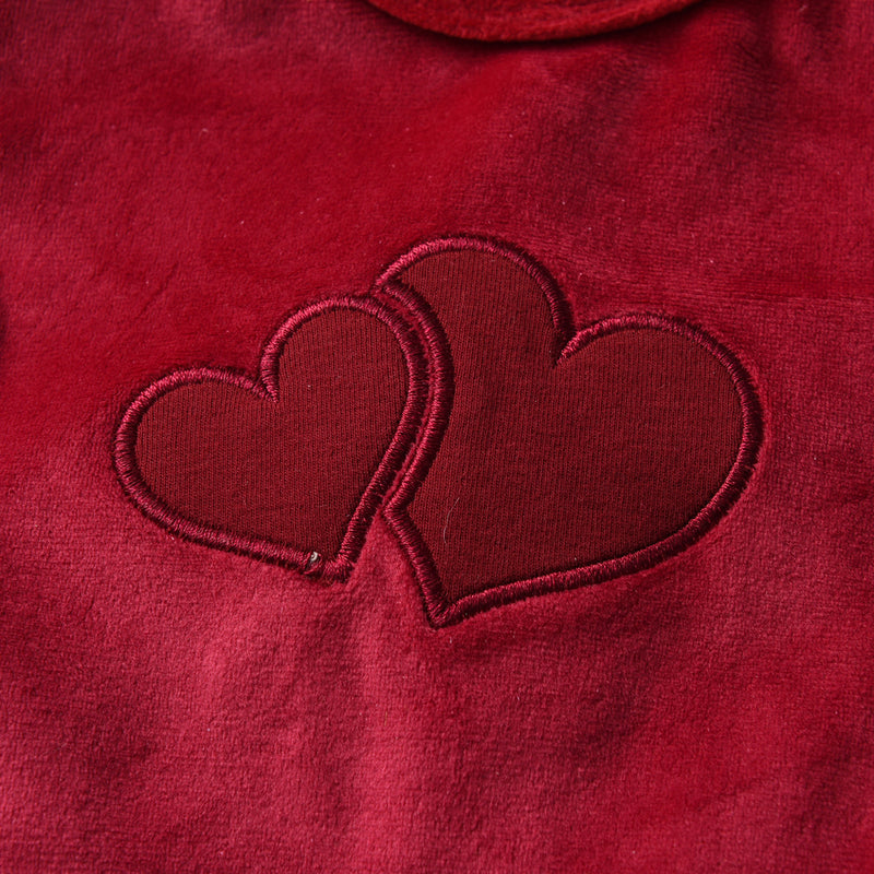 Embroidered Hearts Footie