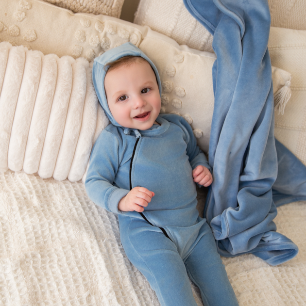 Velour wrap footie