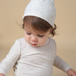Speckled stitch footie