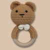 Crochet teddy teething rattle