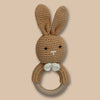 Crochet bunny teething rattle
